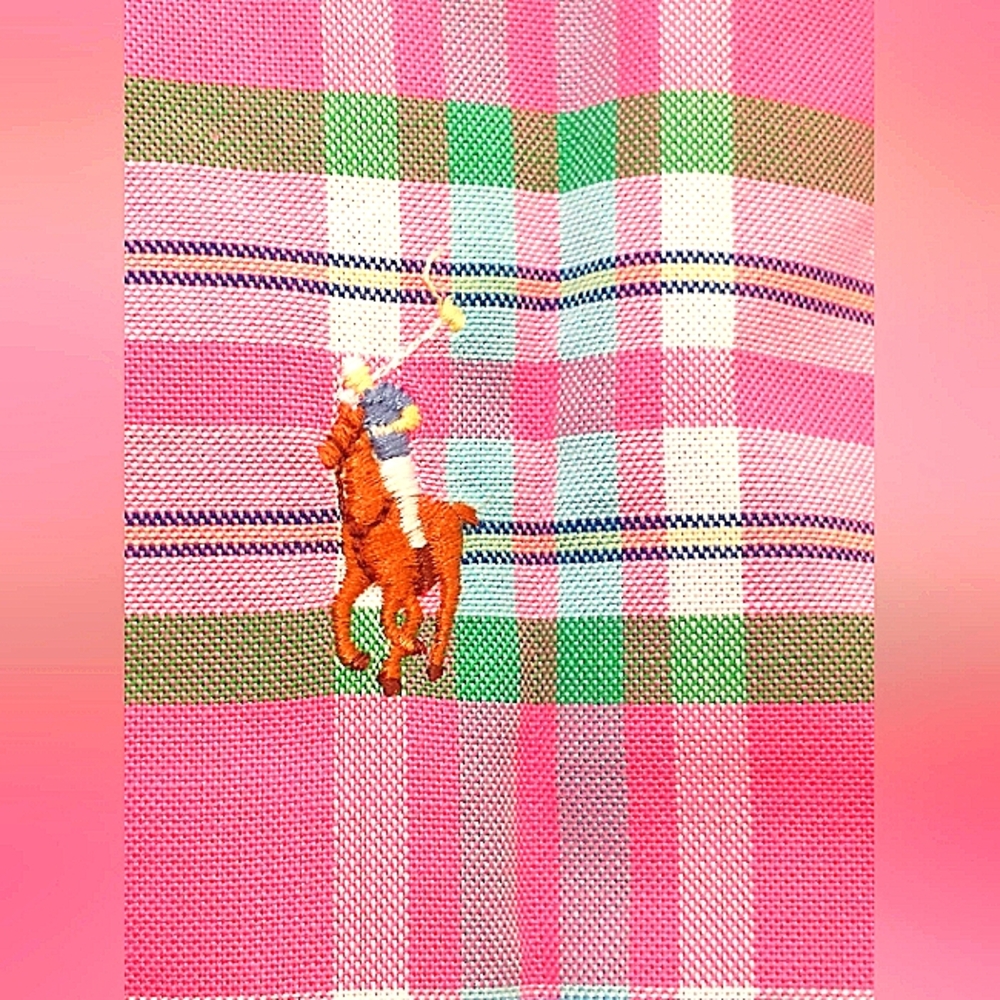 New w/o Tags Ralph Lauren Slim Fit Stretch Oxford Long Sleeve Plaid Dress Shirt - Picture 4 of 5